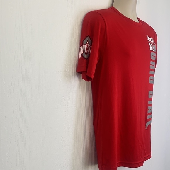 Sport Tek - Big 10 Ohio State Football Red and White Tee Shirt Size Small - Picture 5 of 12